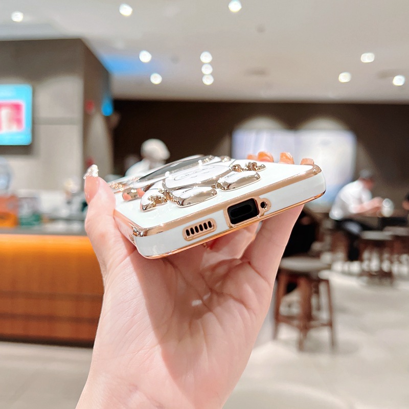 Electroplated Heart Phone Case For Samsung S26u With Astronaut Stand_voghion.com
