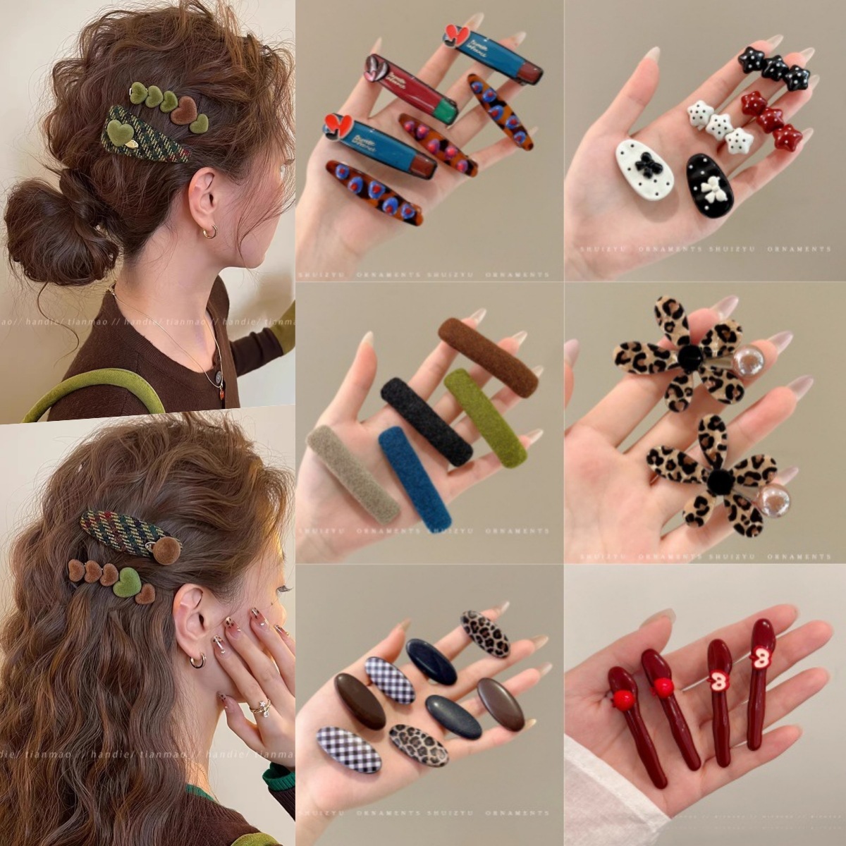 Nicho de metal de alta sensación diseño abrazadera de otoño y invierno niñas lindas ins clip de pelo de viento temperamento infantil tarjeta de pelo al por mayor