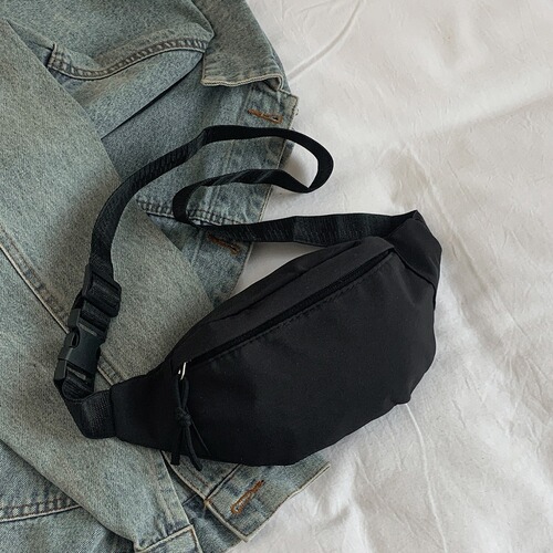 Fashion cross-border men's and women's waist bag, shoulder bag, chest bag, waterproof outdoor travel bag, solid color coin mobile phone bag