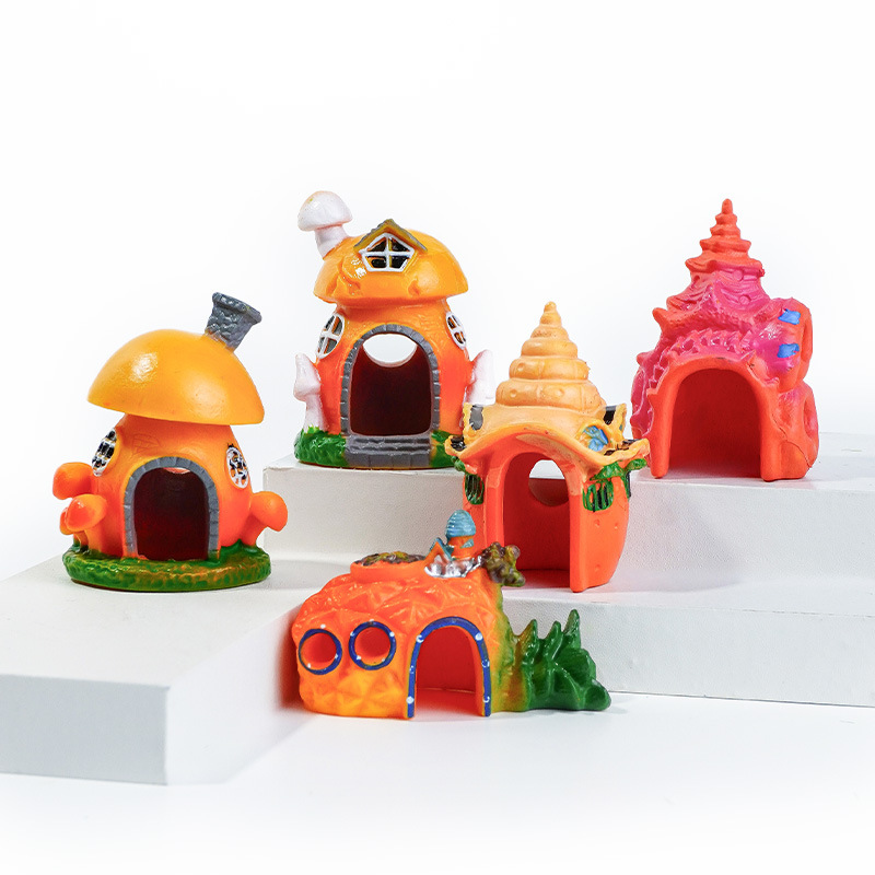 Casa de Hongos para Acuario de Resina y PVC Refugio para Peces Decorativo para Peceras
