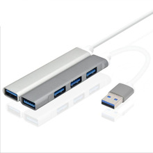 USB3.0集线器typec迷你USB扩展器四合一HUB扩展坞一拖四HUB多功能