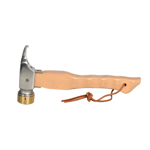 Outdoor camping stainless steel hammer canopy floor nail puller safety hammer hammer safety hammer beech wood handle
