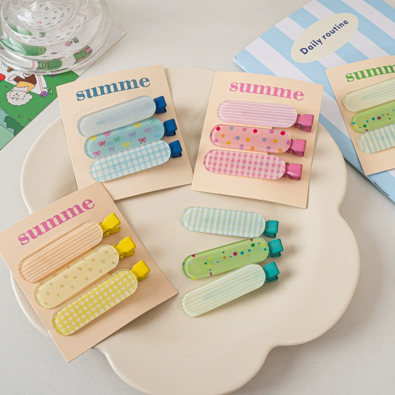 Summer hairgrip, bangs, hair accessory, 3 pieces