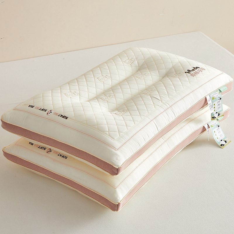 팬더 윙윙 거리는 라텍스 파티션 베개/성인-핑크 [쌍]]