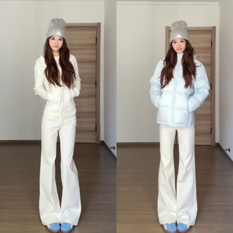White Stretchy Flared Jeans for Women, Spring and Summer, Slimming, Drapey, Not Tight on the Legs, Flared Pants for Petite Women White Stretchy Flared Jeans for Women, Spring and Summer, Slimming, Drapey, Not Tight on the Legs, Flared Pants for Petite Women