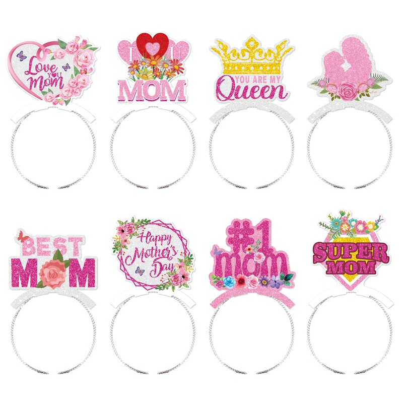 New Mother's Day Party Headband Hair Accessories Mother's Day Holiday Photo Props Best Mom Headband Headdress