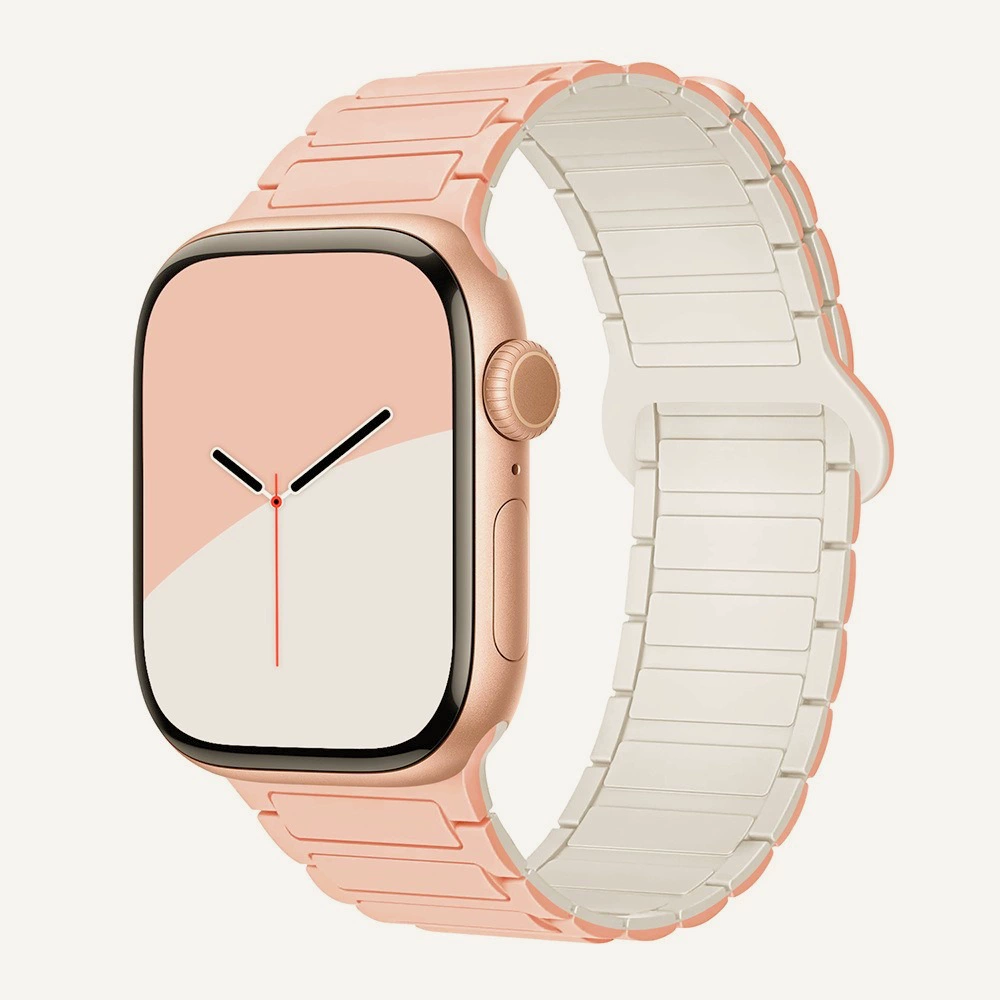 Подходит для Apple iWatchS10 силиконовый магнитный ремешок Applewatch9/8/7 обратный пряжку дышащий спортивный ремешок
