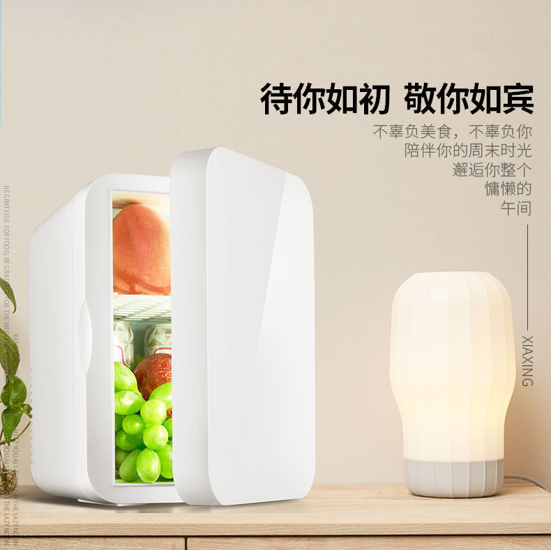 Mini Refrigerator, Small Refrigerator for Home Use, Dormitory, Car, Dual-Purpose for Bedroom and Car, Refrigeration for Cosmetics and Breast Milk