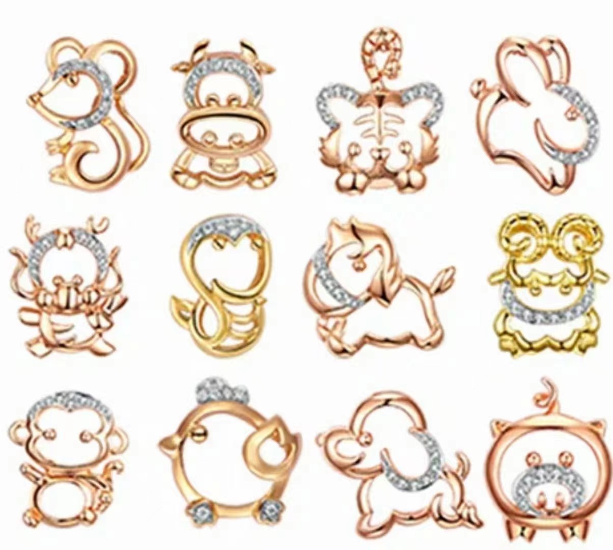 镶嵌锆石玉石吊坠