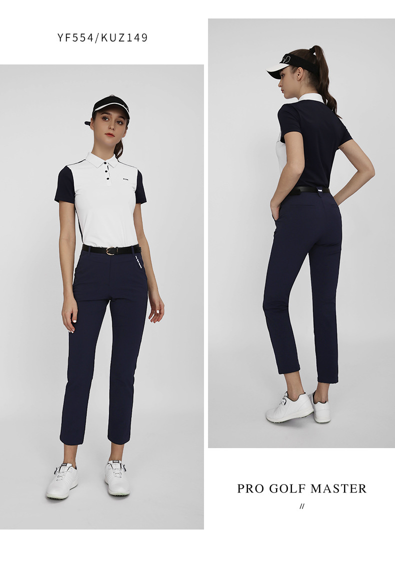 Quần golf nữ ống đứng dài 9 phân, vải chống thấm nước thoáng khí, phù hợp xuân hè — KUZ149-Quần màu xanh nước biển, KUZ149-Quần Trắng, KUZ149-quần đen chi tiết 7