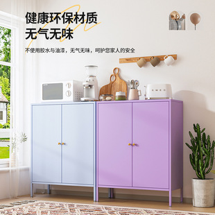 Wrought Iron Tea Cabinet Cream Style Living Room Storage Cabinet Dustproof with Door Household Bedroom Wall Storage Cabinet Storage Wine Cabinet