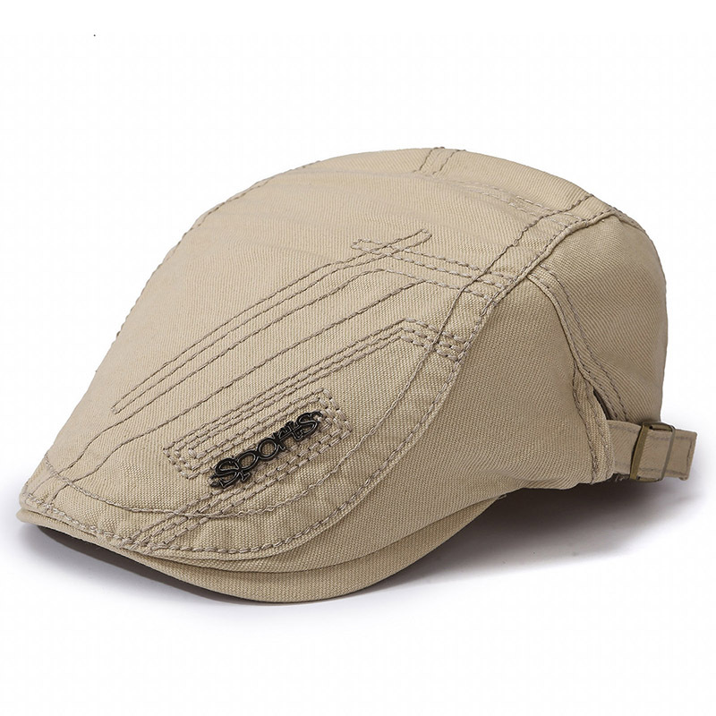 Printemps Automne Polyvalent Avant Hommes et Femmes Métal Alphabet Décoration Mode Langue de Canard Tempérament Littéraire_voghion.com