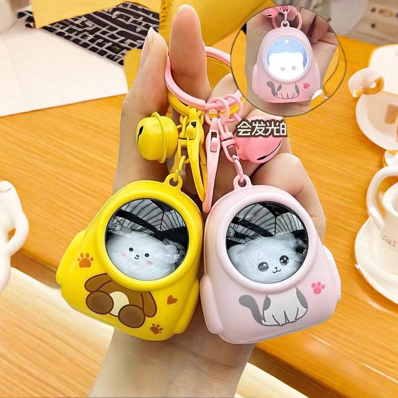 情侣小熊书包小夜灯钥匙扣网红可爱创意发光包包挂件娃娃机小礼品