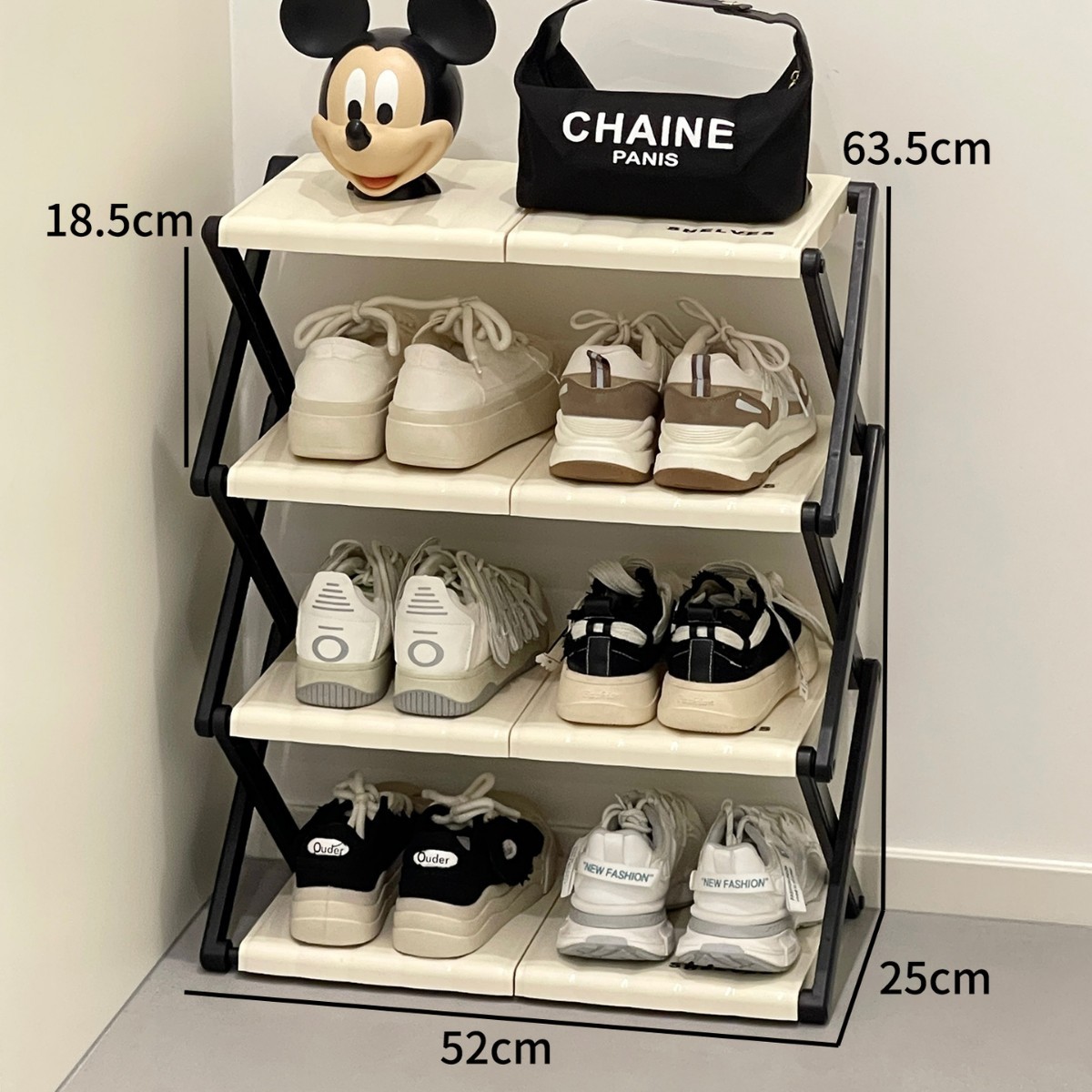 Water ripples [small four-layer] folding shoe rack