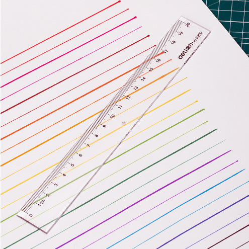 デリ 6220 透明ストレート定規小学生プラスチック定規描画 20 センチメートル描画ツール文具製図オフィス|undefined