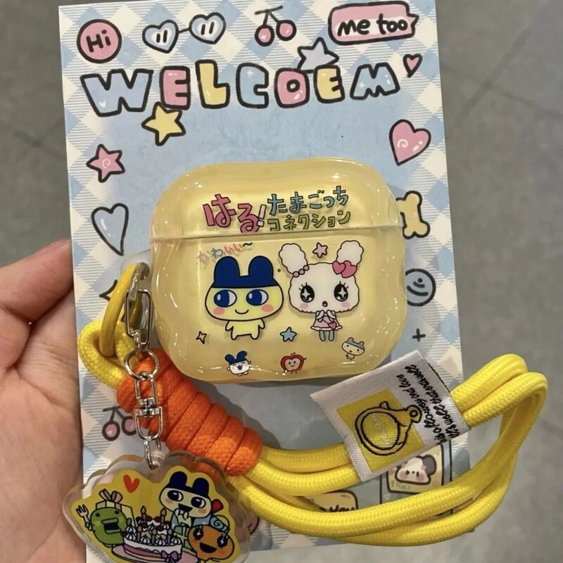 Cute Tamagotchi Cartoon Suitable for Airpodspro2Pro3 Protective Cover New 4Th Generation Apple Headphone Shell Soft Shell Cute Tamagotchi Cartoon Suitable for Airpodspro2Pro3 Protective Cover New 4Th Generation Apple Headphone Shell Soft Shell