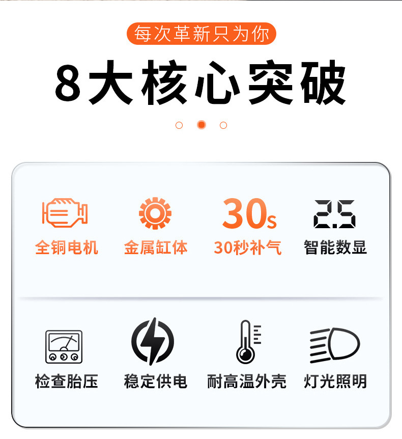 Car Air Pump Double-Cylinder High-Power Fast Charging Electric Air Pump Digital Display Portable Car Tire Air Pump