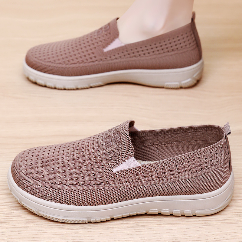 Zapatos de mujer, versátiles, estilo veraniego, nuevos, sin cordones, de tela estilo Pekín, transpirables, de malla tejida, informales, al por mayor. image 4