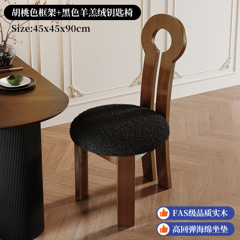 Sillas de comedor de madera maciza estilo medieval sillas de mesa de comedor casera mezcladas sillas de hipopótamo sillas de respaldo de sirena retro tela de caña