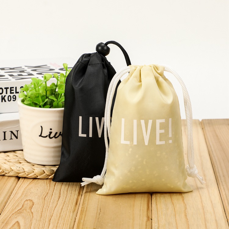 涤纶抽绳束口袋拉绳袋购物袋收纳袋可印logo充电宝收纳袋