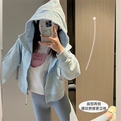 连帽卫衣外套女2025新款春秋款宽松休闲百搭薄款开衫拉链运动上衣