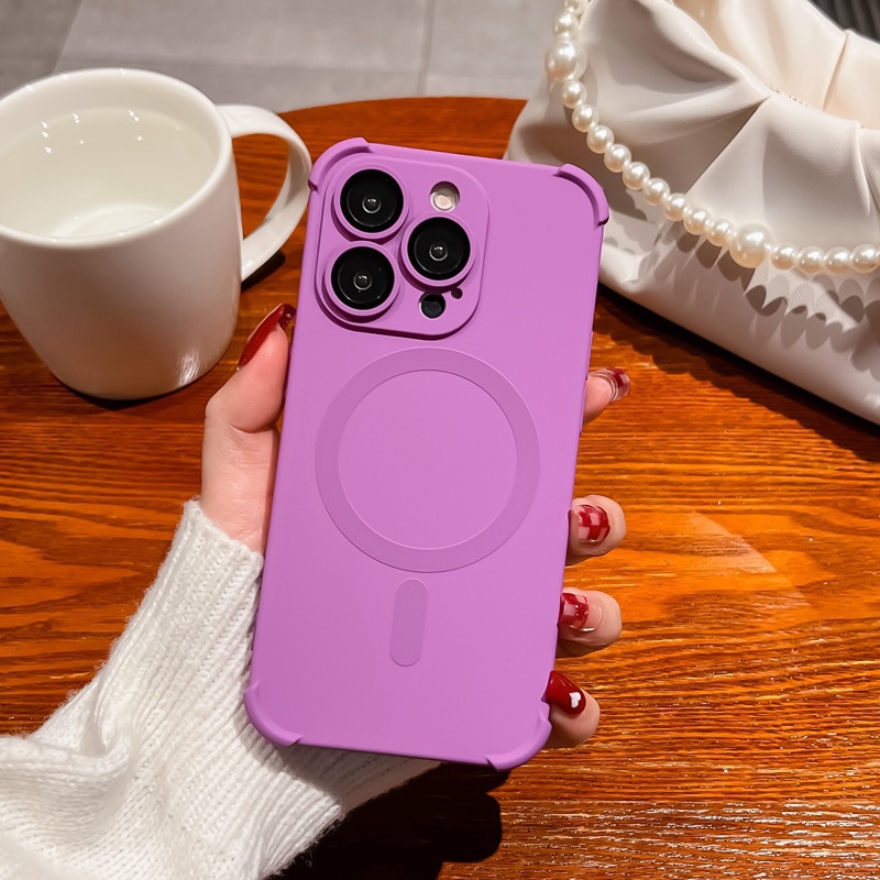 Funda para teléfono móvil iPhone 17 PRO, con airbag líquido, succión magnética en las cuatro esquinas, película protectora para la lente de Apple 14, funda protectora de cobertura total