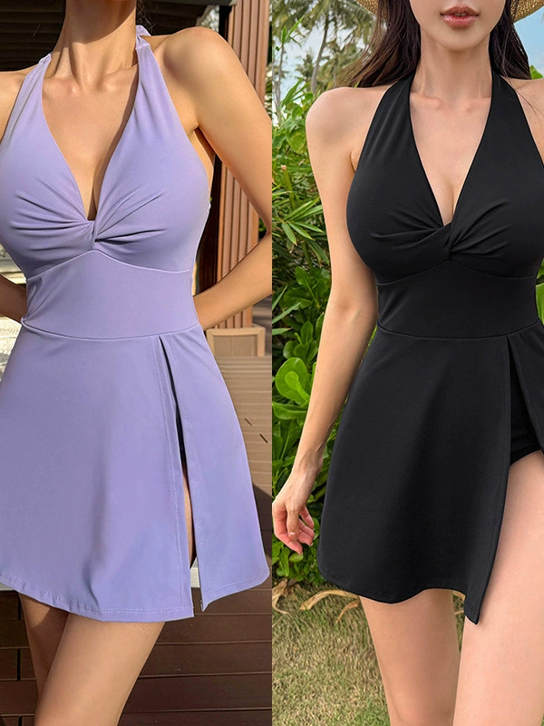 2025 новый юбочный купальник женский, покрытый тонким пляжным отдыхом, купальник на отпуск, женский, одноPieces отправка