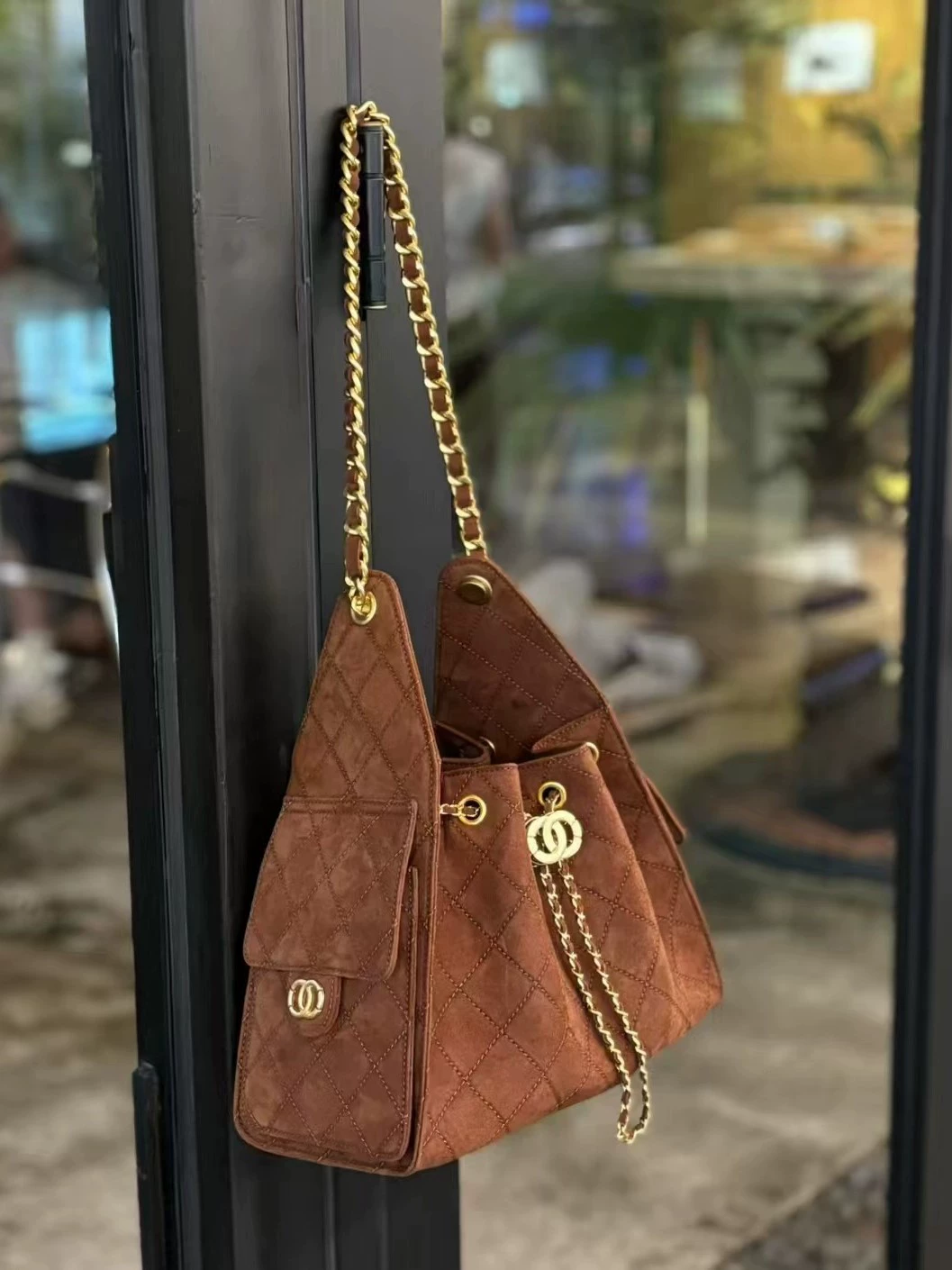 Стильная матовая сумка подмышку, цепь на цепи, ремень для сумки, стиль Chanel, завязывающаяся