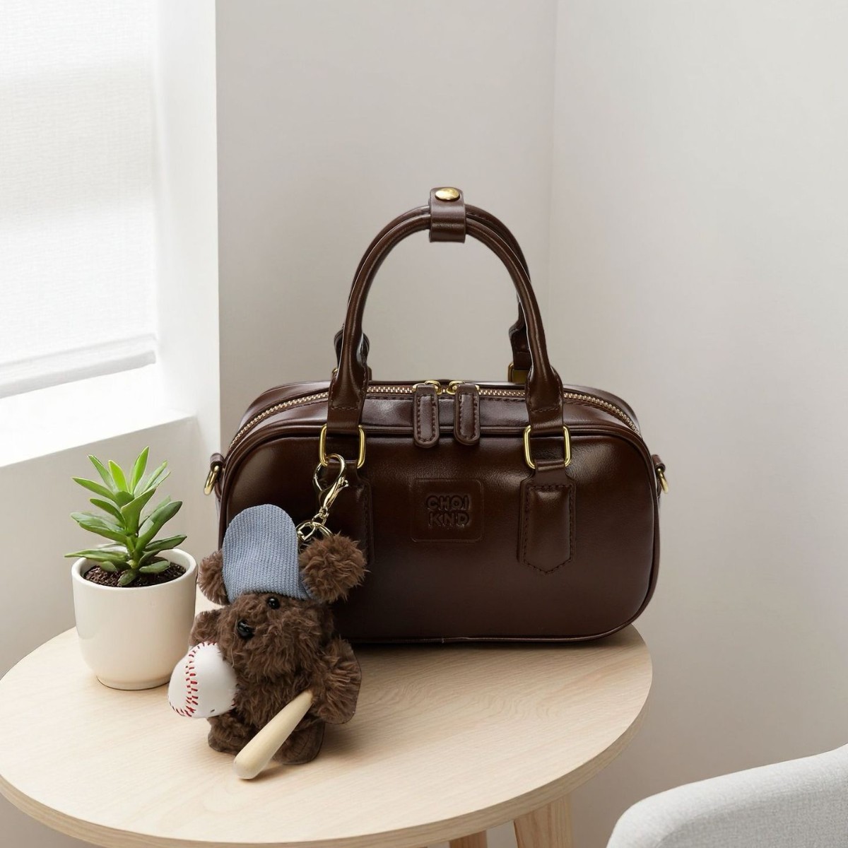 Niche Bowling Bag Latte Hut Pillow Bag Women's Work Commuter Handbag Versatile Shoulder Crossbody Bag