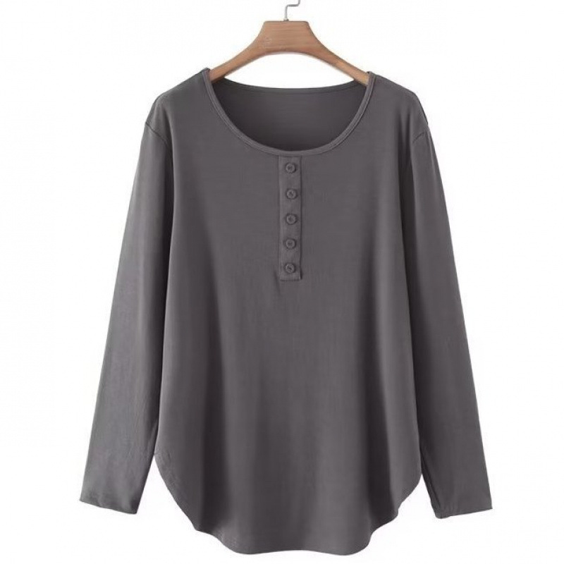 45.00 KG-150.00 KG 플러스 사이즈 플러스 사이즈 여성의 봄과 가을 탑베이스 셔츠 뚱뚱한 M 유행 서양식 고기 커버 긴 소매 티셔츠