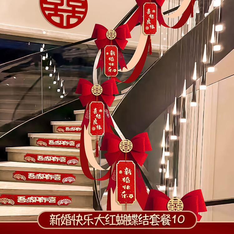 [조정 가능 5.4m ] 클래식 레드 리본 태그 웨이브 플래그 패키지