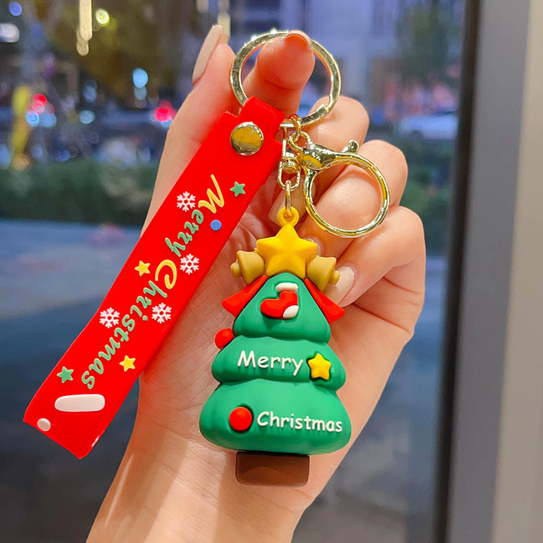 国境を越えたサンタクロースのキーホルダークリスマスペンダントクリスマスツリートナカイ人形バッグキーホルダープレゼント卸売り|undefined