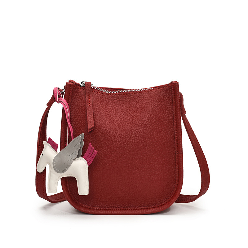 Hanfeng bolso de cuero suave para mujeres 2026 verano nuevo mini bolso de hombro bolso de viaje diario bolso
