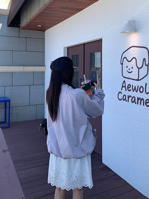 广州黄峥秋季抽褶花苞立领工装外套休闲上衣宽松显瘦减龄潮530791|undefined