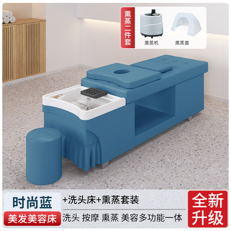 Moda azul + manga de fumigado