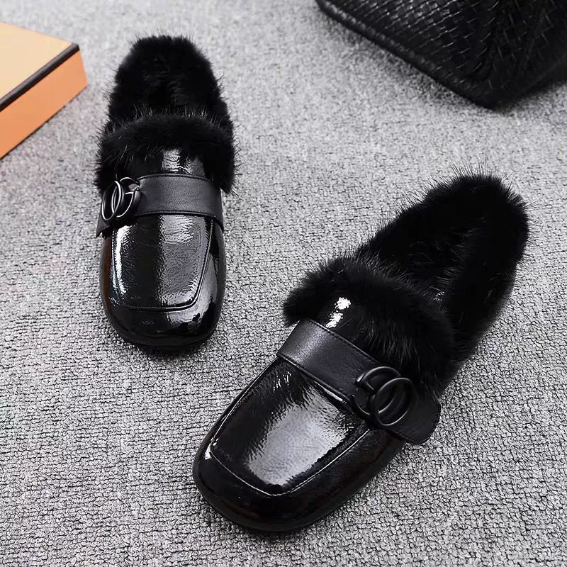 Хлопковый Совок Европейский Мао Дуду 2023 обувь Мао Рот осень и зима новая женская обувь Marten Station с пряжкой на поясе туфли на плоской подошве для женщин