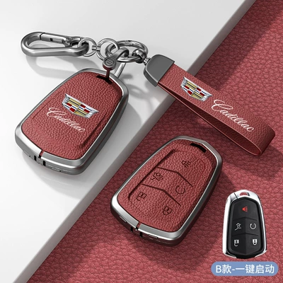 Gt4 Car Key Cases, Car key bag - standard-model-b-one-click-start-volcanic-red-zinc-alloy-shell-hardware-bracelet