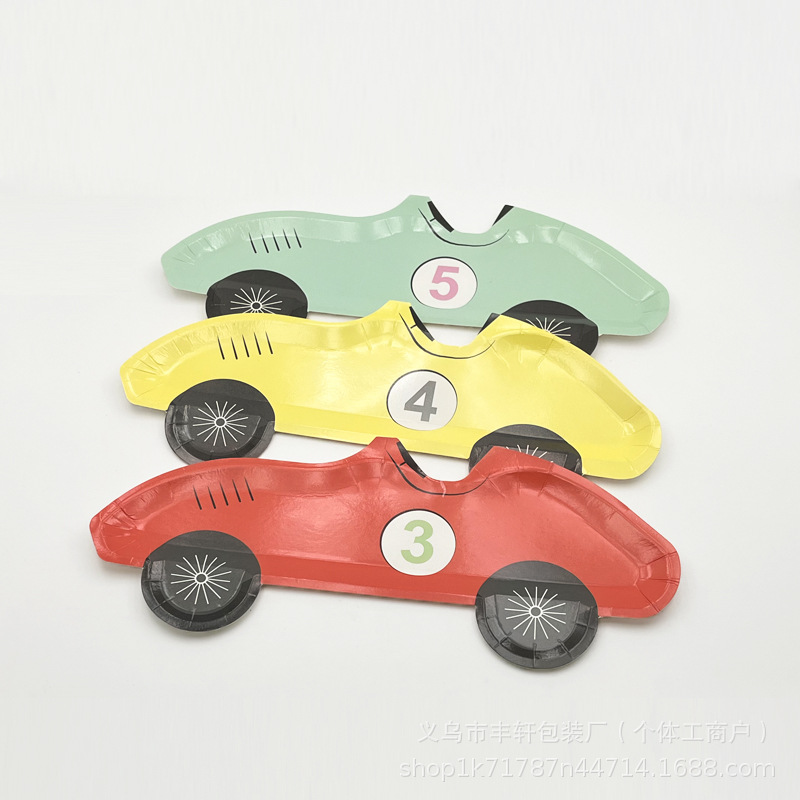 Transfronterizos spot desechable bandeja de papel de automóvil digital bandeja de fiesta de cumpleaños de niños bandeja de fruta bandeja de pastel