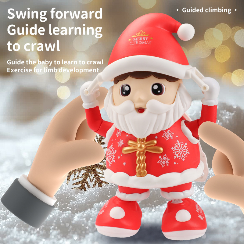 Juguetes de Santa Claus eléctricos transfronterizos con música luces oscilantes niños Navidad navideña decoración de atmósfera