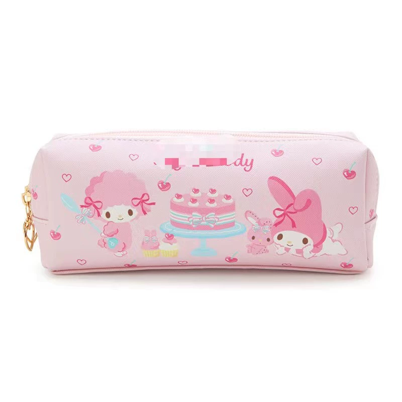 Cartoon polyurethane cute pencil case with zipper, double-sided doll, new collection