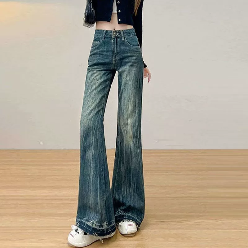 Мегафон, осенние джинсы, летние эластичные брюки, высокая талия, slim fit