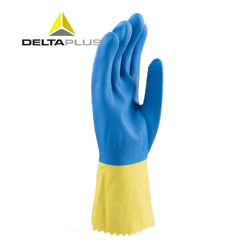 代尔塔201330天然乳胶手套工业防化耐油污抗真菌劳保防护橡胶手套