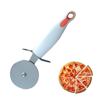 Multifunctional Stainless Steel Plastic Handle Disher Round Cake Cutter Pizza Cutter Single Wheel Pizza Cutting Baking Tool