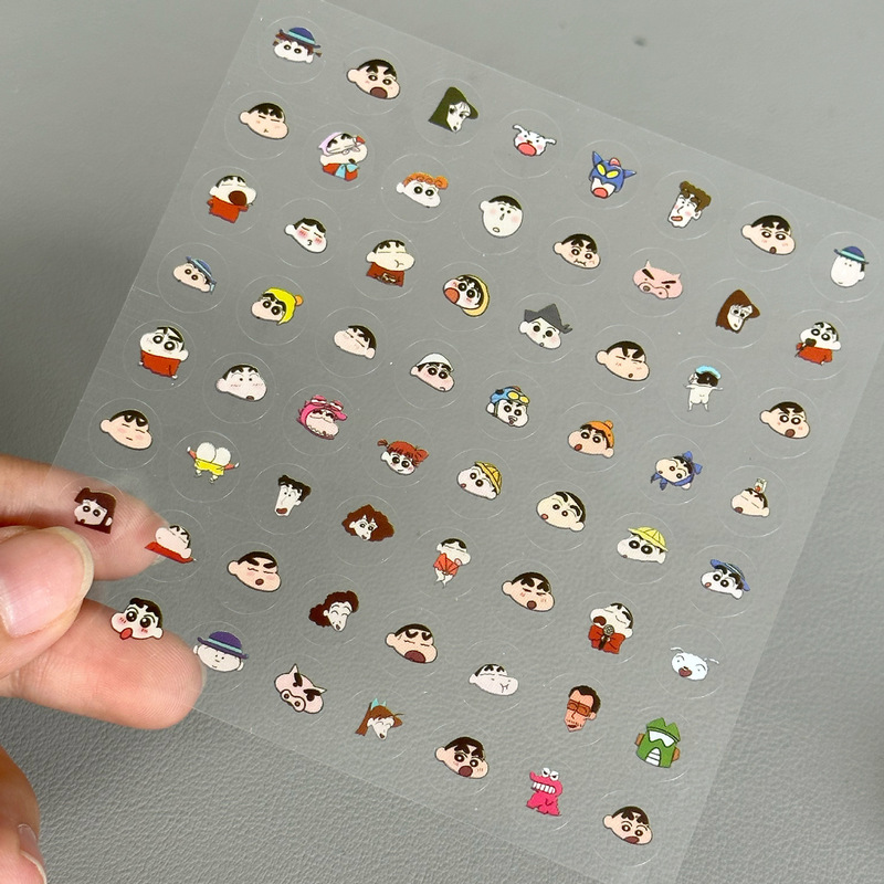 Crayon Shin-Chan Transparent High-Looking Fashionable Student Kidsren's Transparent Waterproof Pvc Handbook Decorative Cartoon Nail Stickers Crayon Shin-Chan Transparent High-Looking Fashionable Student Kidsren's Transparent Waterproof Pvc Handbook Decorative Cartoon Nail Stickers