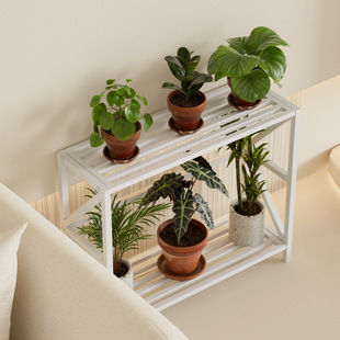 Bay window narrow flower rack two-layer succulent flower rack indoor living room multi-layer simple flower pot rack storage rack