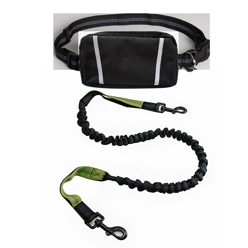Dongguan kepai corriendo cuerda de tracción con bolsa de cintura cuerda de tracción transfronteriza para mascotas nylon reflexivo perro caminando cuerda de tracción