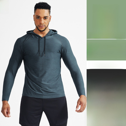 Loose Hooded Long-Sleeve Thin Men's Quick-Dry Sweat-Wicking Training Warm-Up Running Basketball Shorts Fitness Clothing