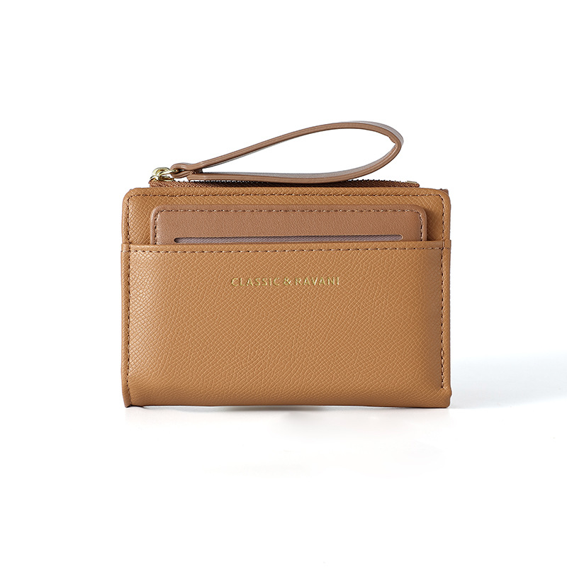 Nueva billetera de mujer corta bolsa de tarjetas de color sólido2024 mujeres de alto nivel sentido transfronterizo cremallera fuente de bolso de cambio fabricantes