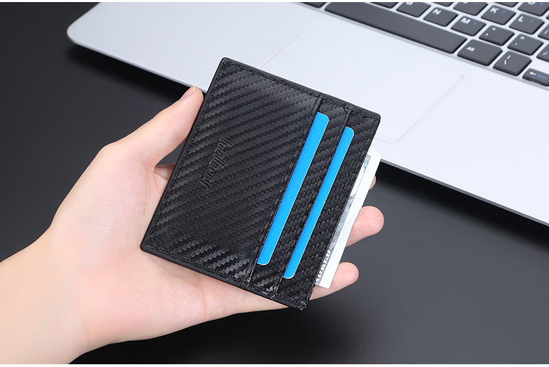 Business Style Square Shape Men's Solid Color Pu Leather Open Card Holders