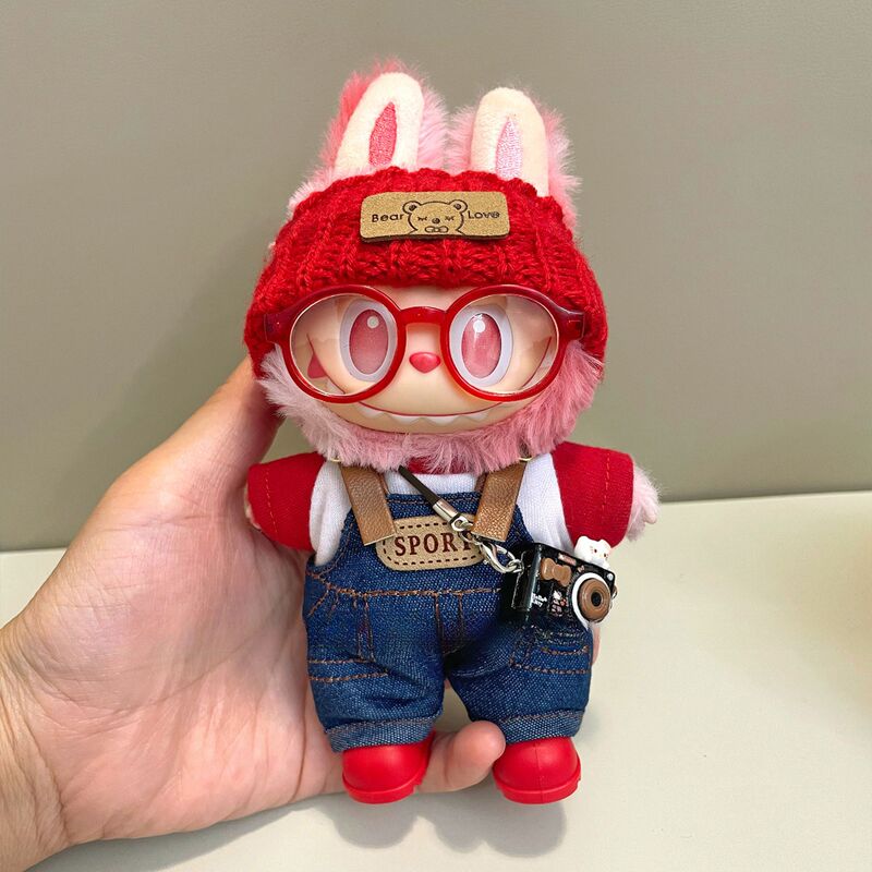 15-17cm Labubu Third Generation Baby Clothes Denim Overalls Cute Standing Macaron Clothes Love Lucky One Two 15-17cm Labubu Third Generation Baby Clothes Denim Overalls Cute Standing Macaron Clothes Love Lucky One Two